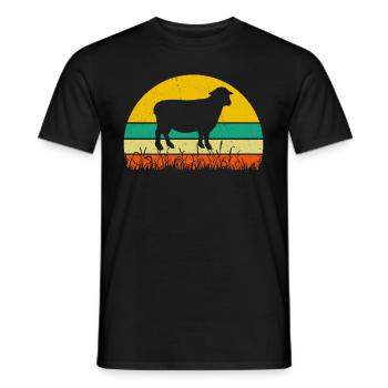 Retro Schaf T-Shirt Schaf - Männer T-Shirt - Schwarz - Vorne - AI Model Male 178 light (178cm)