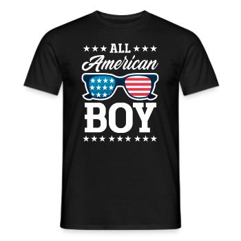 Amérique États-Unis Américain Américain - T-shirt homme - noir - Devant - AI Model Male 178 light (178cm)