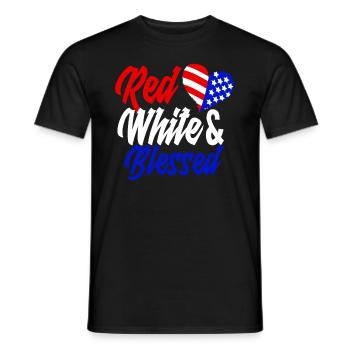 Amérique États-Unis Américain Américain - T-shirt homme - noir - Devant - AI Model Male 178 light (178cm)