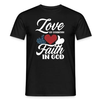 Amérique États-Unis Américain Américain - T-shirt homme - noir - Devant - AI Model Male 178 light (178cm)