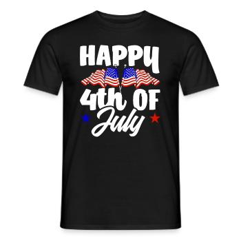 Amérique États-Unis Américain Américain - T-shirt homme - noir - Devant - AI Model Male 178 light (178cm)