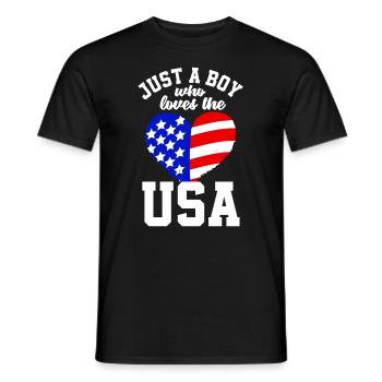 Amérique États-Unis Américain Américain - T-shirt homme - noir - Devant - AI Model Male 178 light (178cm)
