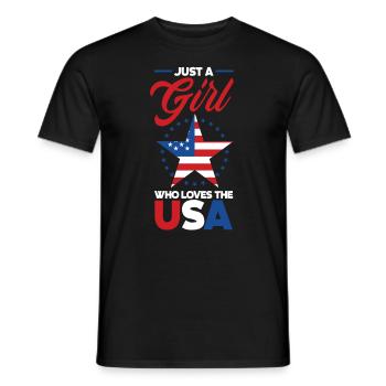 Amérique États-Unis Américain Américain - T-shirt homme - noir - Devant - AI Model Male 178 light (178cm)
