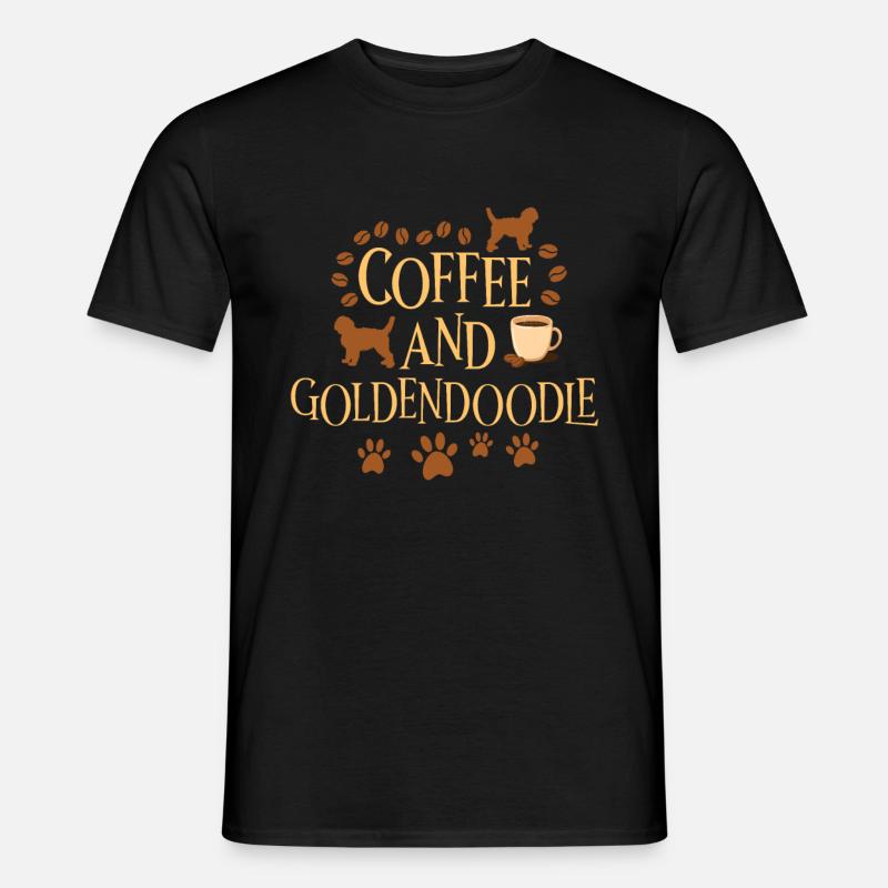 Kaffee und Goldendoodle - Männer T-Shirt - Schwarz