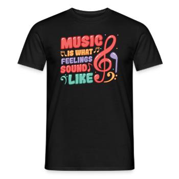 Musik Ist Das, Wonach Gefühle Klingen - Männer T-Shirt - Schwarz - Vorne - AI Model Male 178 light (178cm)