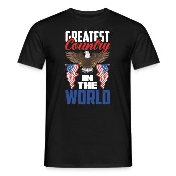 Amérique États-Unis Américain Américain - T-shirt homme - noir - Devant - AI Model Male 178 light (178cm)