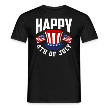 Amérique États-Unis Américain Américain - T-shirt homme - noir - Devant - AI Model Male 178 light (178cm)