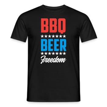 America USA American American - Men's T-Shirt - black - Front - AI Model Male 178 light (178cm)