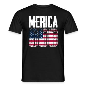 Amérique États-Unis Américain Américain - T-shirt homme - noir - Devant - AI Model Male 178 light (178cm)