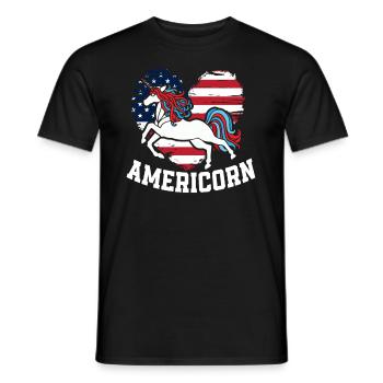 Amérique États-Unis Américain Américain - T-shirt homme - noir - Devant - AI Model Male 178 light (178cm)