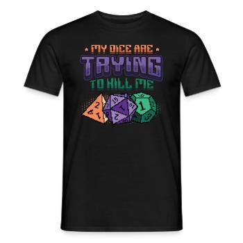 Mes dés essaient de me tuer. - T-shirt homme - noir - Devant - AI Model Male 178 light (178cm)