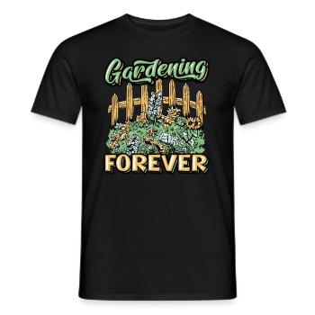 Gardening, Forever Gardener. - Men's T-Shirt - black - Front - AI Model Male 178 light (178cm)