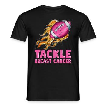 Burstkrebs Tumor Football Bewusstseinsbildung - Männer T-Shirt - Schwarz - Vorne - AI Model Male 178 light (178cm)