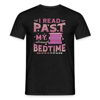 I Read Past My Bedtime, Reading Books. - Men's T-Shirt - black - Front - AI Model Male 178 light (178cm)