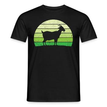 retro chèvres t-shirt chèvre - T-shirt homme - noir - Devant - AI Model Male 178 light (178cm)