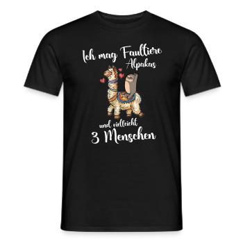 Ich mag Faultiere, Alpakas & vielleicht 3 Menschen - Männer T-Shirt - Schwarz - Vorne - AI Model Male 178 light (178cm)