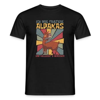 Ich mag Faultiere, Alpakas & vielleicht 3 Menschen - Männer T-Shirt - Schwarz - Vorne - AI Model Male 178 light (178cm)