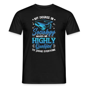 La sociologie me qualifie pour juger. - T-shirt homme - noir - Devant - AI Model Male 178 light (178cm)