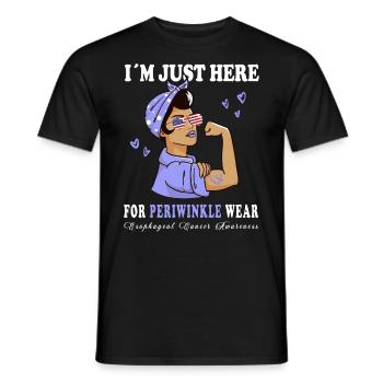 Cancer de l’œsophage de la pervenche en avril - T-shirt homme - noir - Devant - AI Model Male 178 light (178cm)