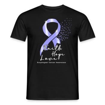 Cancer de l’œsophage du ruban de pervenche en avril - T-shirt homme - noir - Devant - AI Model Male 178 light (178cm)