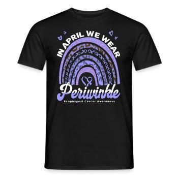 Cancer de l’œsophage du ruban de pervenche en avril - T-shirt homme - noir - Devant - AI Model Male 178 light (178cm)