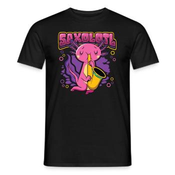 Saxolotl Axolotl Spielt Saxophon - Männer T-Shirt - Schwarz - Vorne - AI Model Male 178 light (178cm)