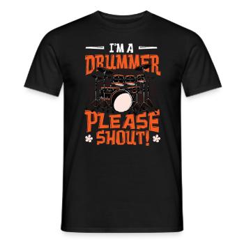 Je suis un batteur s’il vous plaît crier - T-shirt homme - noir - Devant - AI Model Male 178 light (178cm)