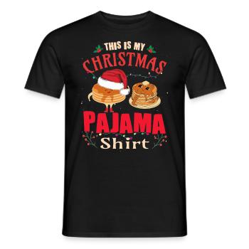 Weihnachtspfannkuchen Christmas Pajama - Männer T-Shirt - Schwarz - Vorne - AI Model Male 178 light (178cm)