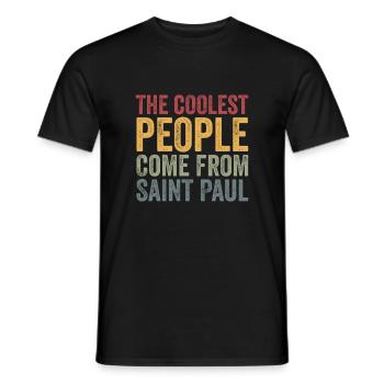 Coolest people come from Saint Paul - Männer T-Shirt - Schwarz - Vorne - AI Model Male 178 light (178cm)