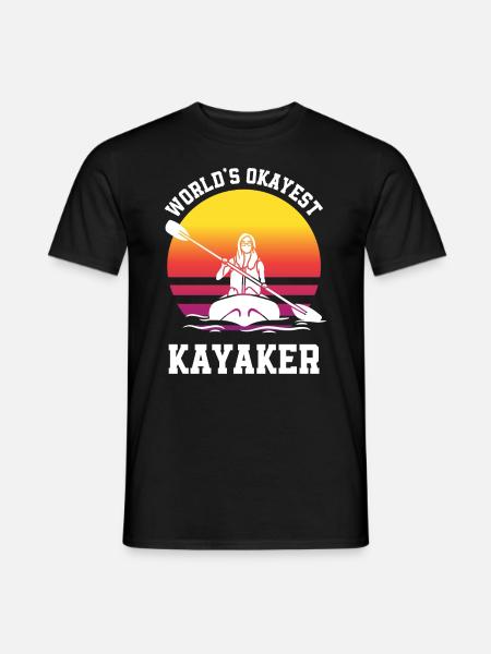 Kajak Kanu - Männer T-Shirt - Schwarz