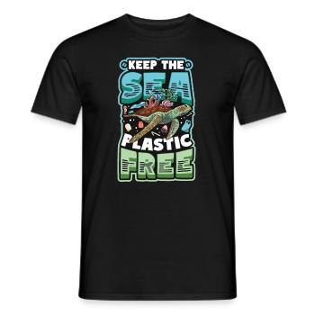 Gardez la mer sans plastique Sauver l’océan - T-shirt homme - noir - Devant - AI Model Male 178 light (178cm)