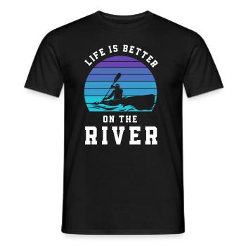 Kayak Canoë - T-shirt homme - noir - Devant - AI Model Male 178 light (178cm)