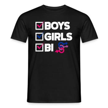Bisexuell LGBTQ+ Bi LGBTQ - Männer T-Shirt - Schwarz - Vorne - AI Model Male 178 light (178cm)