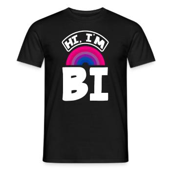 Bisexuell LGBTQ+ Bi LGBTQ - Männer T-Shirt - Schwarz - Vorne - AI Model Male 178 light (178cm)