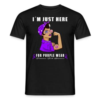 Frühgeburtsbewusstes Lila Schleife - Männer T-Shirt - Schwarz - Vorne - AI Model Male 178 light (178cm)