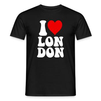 I love London - Men's T-Shirt - black - Front - AI Model Male 178 light (178cm)