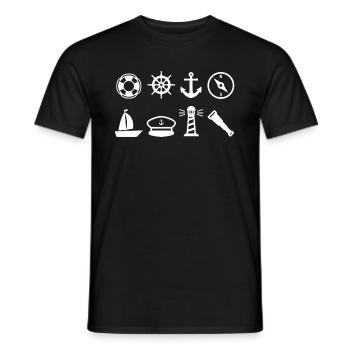 Nautische Navigation Geschenk Segler Segel - Männer T-Shirt - Schwarz - Vorne - AI Model Male 178 light (178cm)