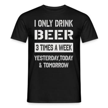 Je ne bois que de la bière - T-shirt homme - noir - Devant - AI Model Male 178 light (178cm)