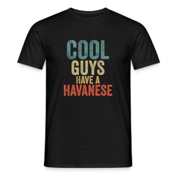 Cool Guys have a havanese - Männer T-Shirt - Schwarz - Vorne - AI Model Male 178 light (178cm)