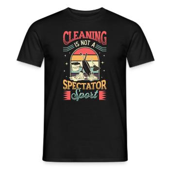 Le nettoyage n’est pas un sport de spectateur, le nettoyage de la maison. - T-shirt homme - noir - Devant - AI Model Male 178 light (178cm)