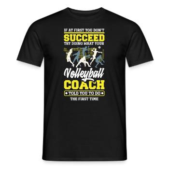 Drôle d’entraîneur de volleyball - T-shirt homme - noir - Devant - AI Model Male 178 light (178cm)