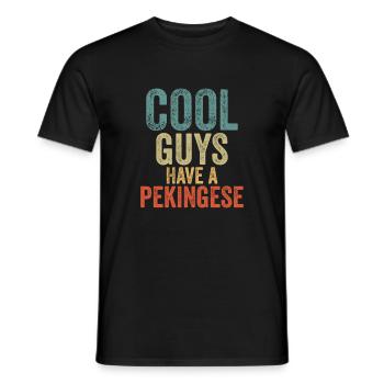 Cool Guys a un pékinois - T-shirt homme - noir - Devant - AI Model Male 178 light (178cm)