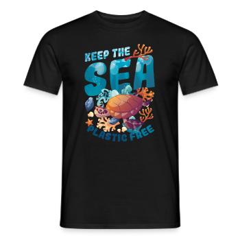 Gardez la mer sans plastique, sauvez l’océan. - T-shirt homme - noir - Devant - AI Model Male 178 light (178cm)