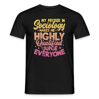 La sociologie me qualifie. - T-shirt homme - noir - Devant - AI Model Male 178 light (178cm)
