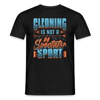 Le nettoyage n’est pas un sport de spectateur, le nettoyage de la maison. - T-shirt homme - noir - Devant - AI Model Male 178 light (178cm)