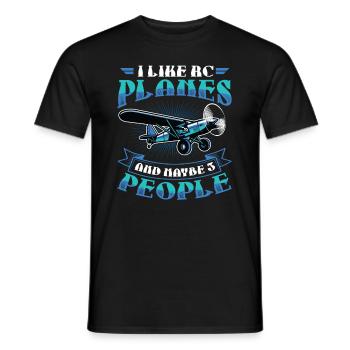 Ich Mag Rc-flugzeuge Und Vielleicht 3 Personen - Männer T-Shirt - Schwarz - Vorne - AI Model Male 178 light (178cm)