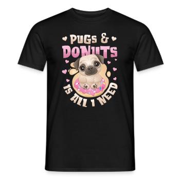 Mops Donut Lover Mädchen - Männer T-Shirt - Schwarz - Vorne - AI Model Male 178 light (178cm)