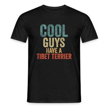 Les Cool Guys ont un tibet terrier - T-shirt homme - noir - Devant - AI Model Male 178 light (178cm)