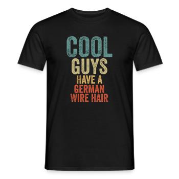 Cool Guys have a german wire hair - Men's T-Shirt - black - Front - AI Model Male 178 light (178cm)