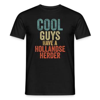 Les Cool Guys ont un berger hollandais - T-shirt homme - noir - Devant - AI Model Male 178 light (178cm)